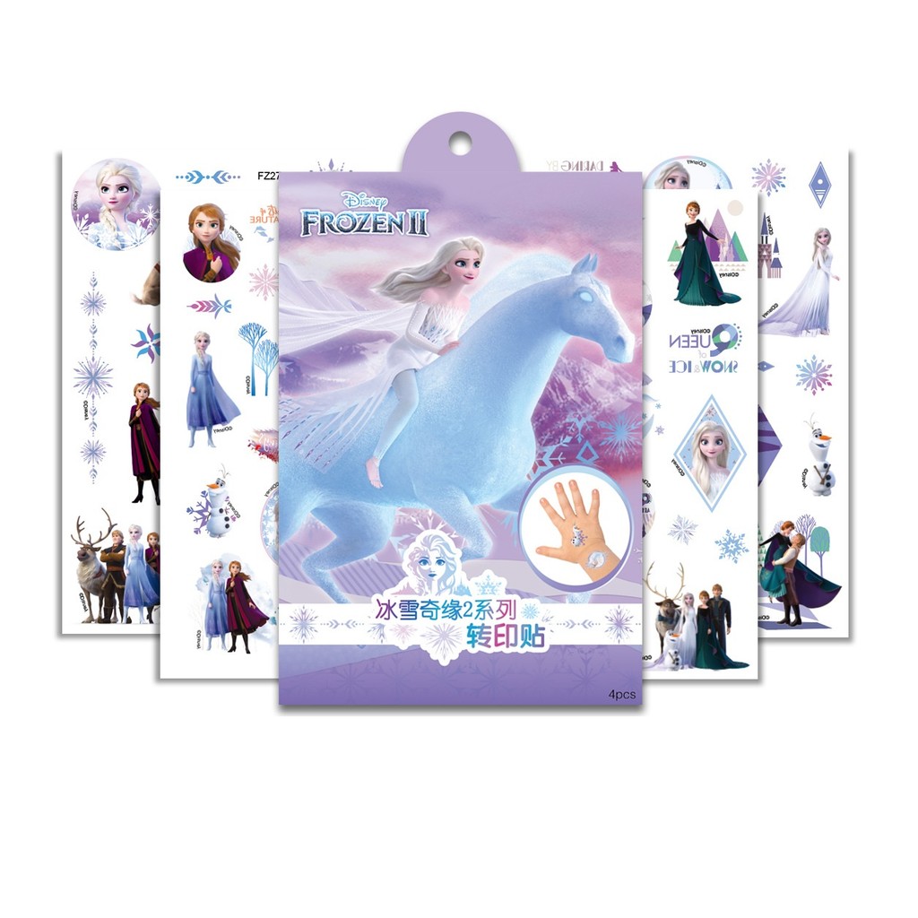 4 Sheets / Lot Frozen Anna Elsa Princess Temporary Waterproof Tattoo ...