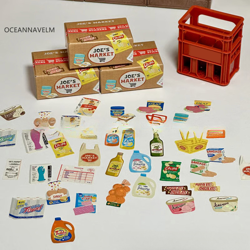 {BIG} Assorted Design Sticker Sheets Delivery Box Sticker Set Miniature ...
