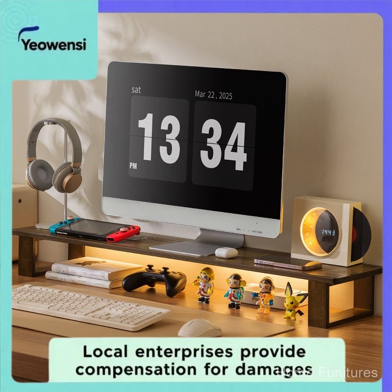 Black Walnut Wood Stand Shelf Desktop Computer Desktop Monitor Elevated ...