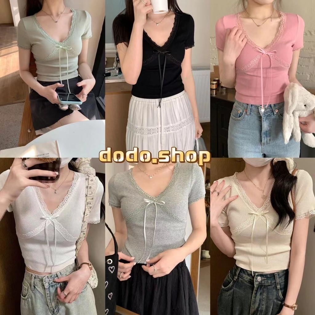 DoDo ️V-Neck Short-Sleeved Silk Shirt Soft Plastel Color Beautiful And ...