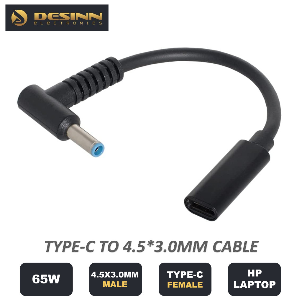 JSER USB-C Vrouwelijk Naar DC 5.5x2.5 Mm – PD Oplaadkabel – Voor Laptop 18-20V – 0,2 M – Ondersteunt 65W-100W