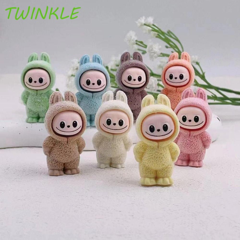 TWINKLE1 Flocking Labubu Dolls, Flocking Mini Cartoon Flocking Labubu ...