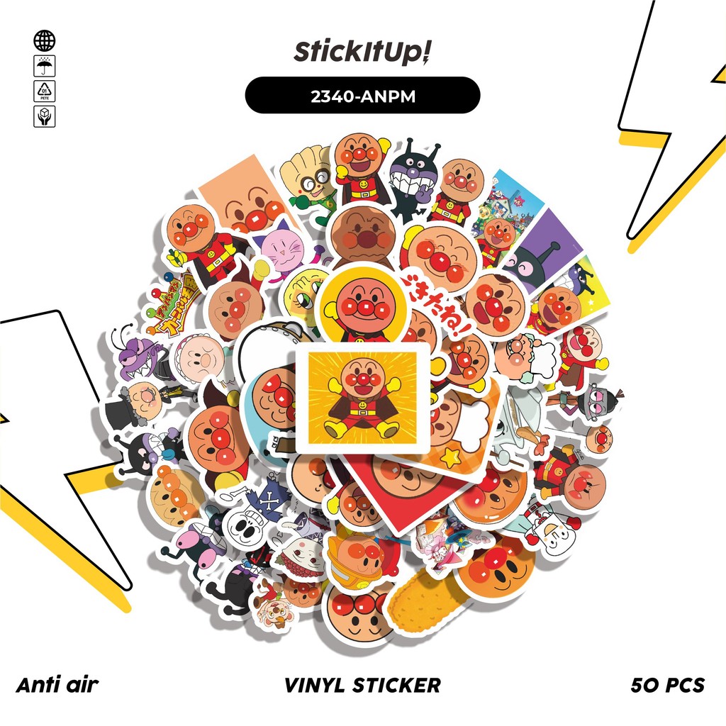HP 50 Pcs Sticker Pack ANIME SERIES ANPANMAN CHAR MIX 01 Cute Aesthetic ...