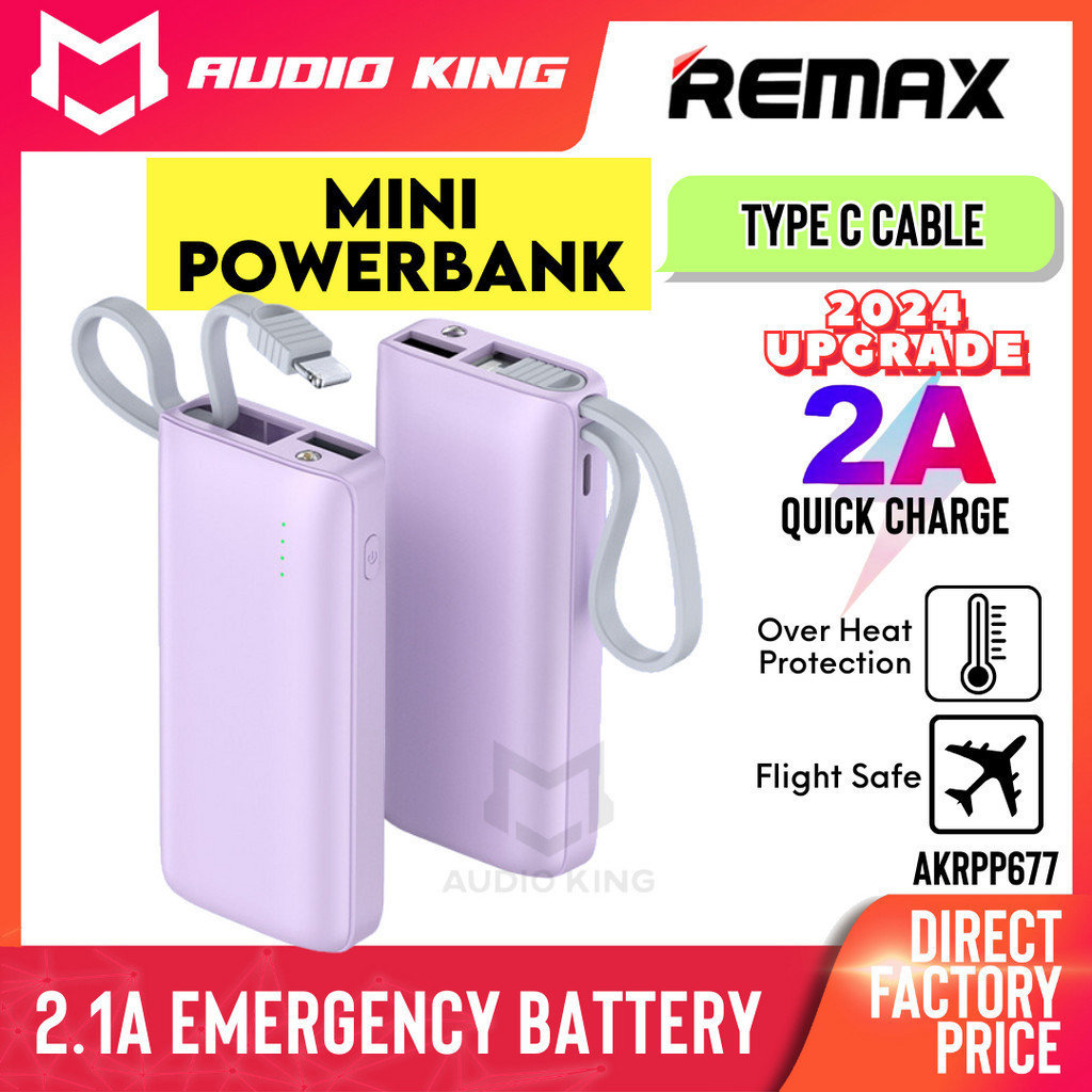 REMAX Mini Travel USBC 5000mAh PD Powerbank 10W Portable With Built In ...