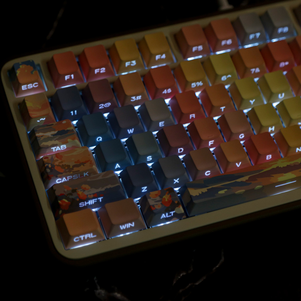 Sunset Keycaps Cherry Profile Wooting Rainbow Theme Penetrating Lights ...