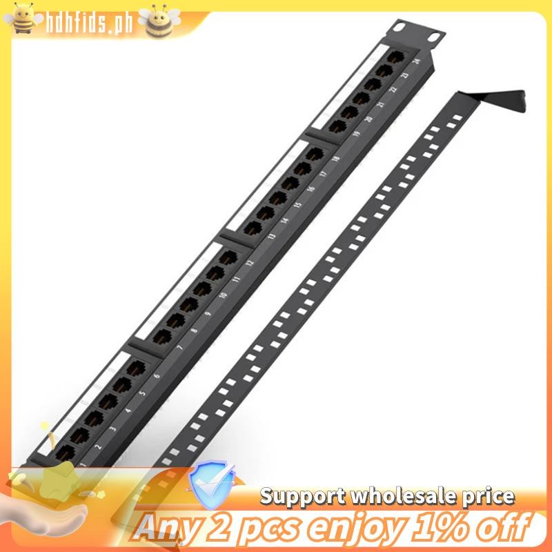 24 Ports CAT6 UTP RJ45 Patch Panel 19 Inch 1U Cable Frame Faceplate ...