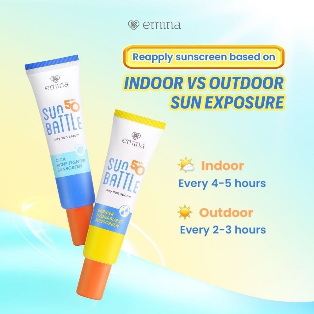 Emina Max Airy Protection - Duo Sun Battle Spf 50 Pa++++ Barrier Hydraburst & Cica Acne Fighter/ MJO - Gambar 4
