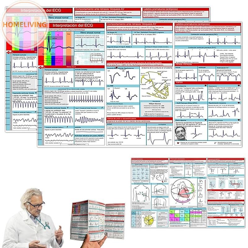 homeliving EKG Pocket Guide, EKG Rhythm Interpretation, Double ...