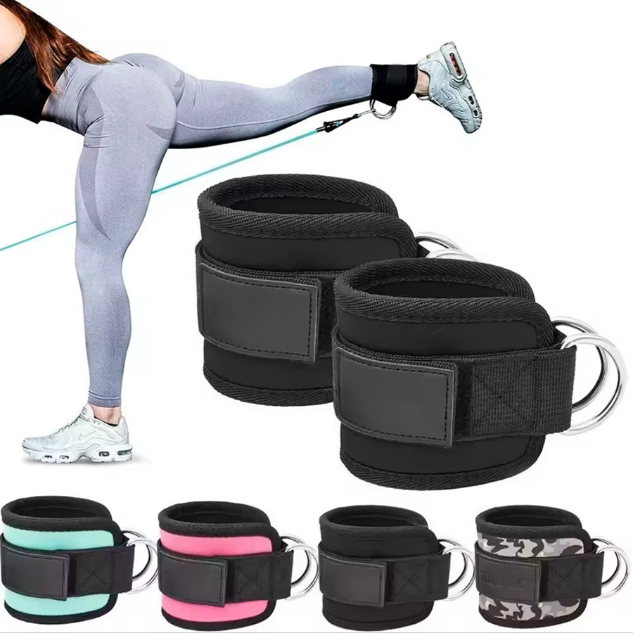 Adjustable Padded Ankle Wrist Cuffs Padded Straps D-Ring Glute Kickback ...