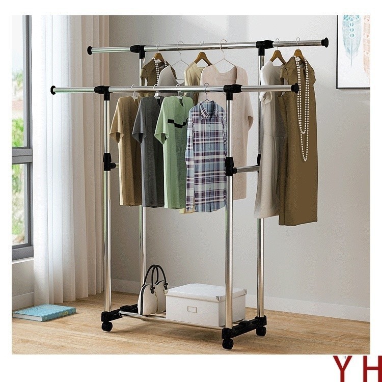 Adjustable Single & Double Pole Laundry Clothes Rack Stand Drying Rack ...