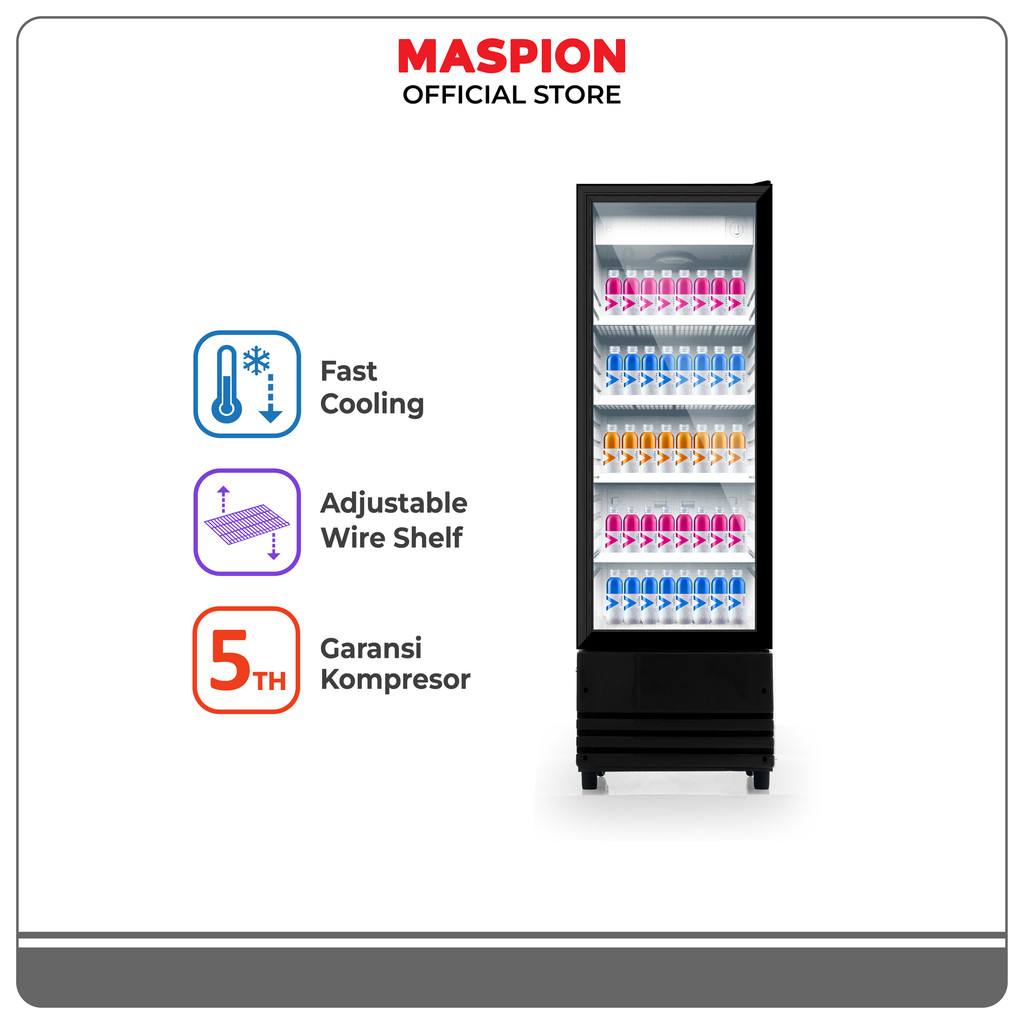 Maspion Lemari Pendingin Showcase 218 Liter USG-218 ND C