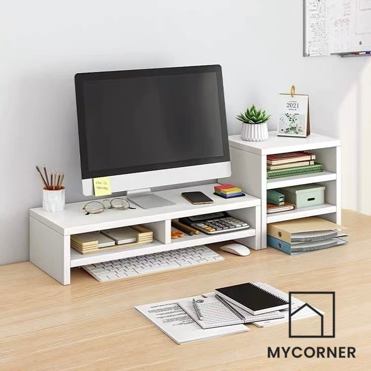 Computer Monitor Desktop Double-Layer Heightened Storage Rack Desktop ...