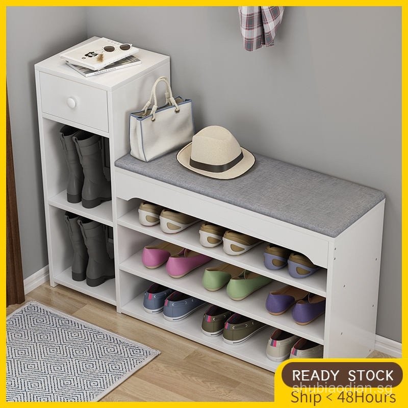 Shoe Changing Stool, Shoe Rack Integrated Seat Cushion Storage Stool ...