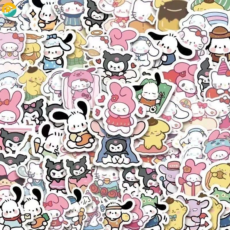 100/500Pcs Kawaii My Melody Kuromi Hello Kitty Pattern Stickers for ...