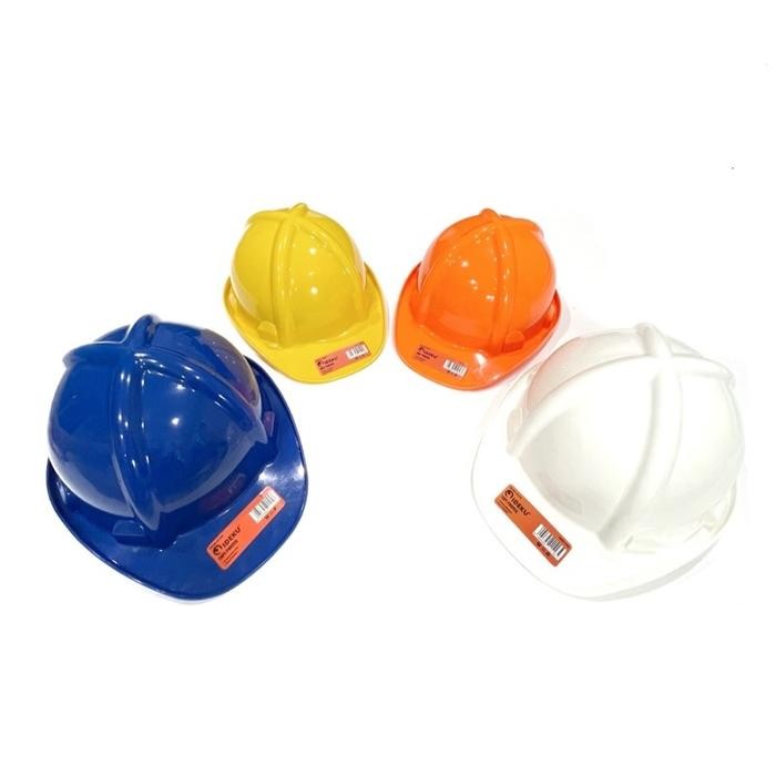 Helm Proyek Tebal Berkualitas - Biru Kuning Putih Orange / Topi Proyek / Safety Helmet / Helm Pelindung Kepala