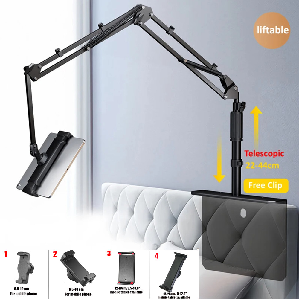Metal desktop stand Long arm tablet stand Bedside table extendable lazy ...