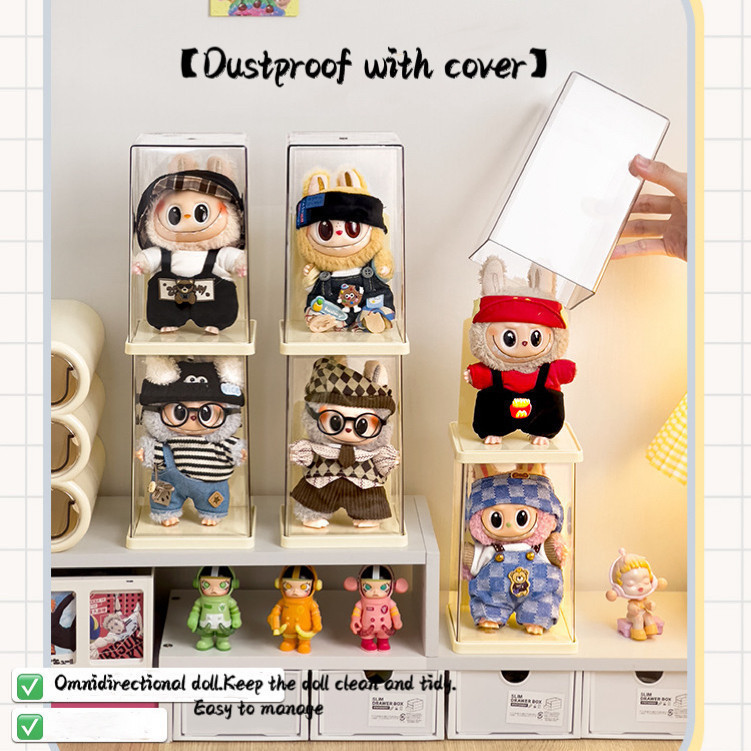 GREAT Labubu Display Cabinet Transparent Labubu Plush Toy Figurine ...