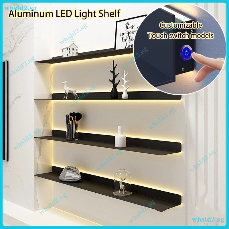Aluminum Alloy Storage Rack Luminous LED Light with Net Red Wall ...