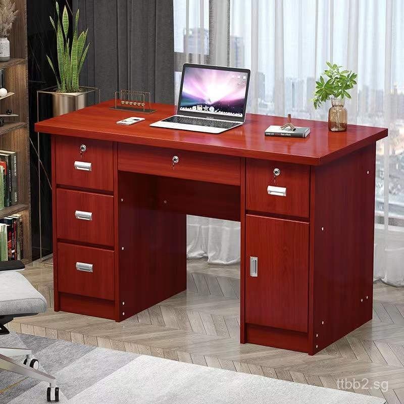 #Office Desk Home Multi-Drawer Computer Desk with Lock Home Desk Office ...