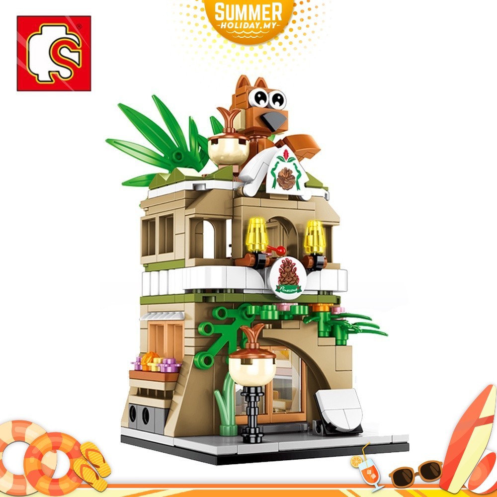 Sembo Block Creative Collection Pinecone Store Building Street Series ...