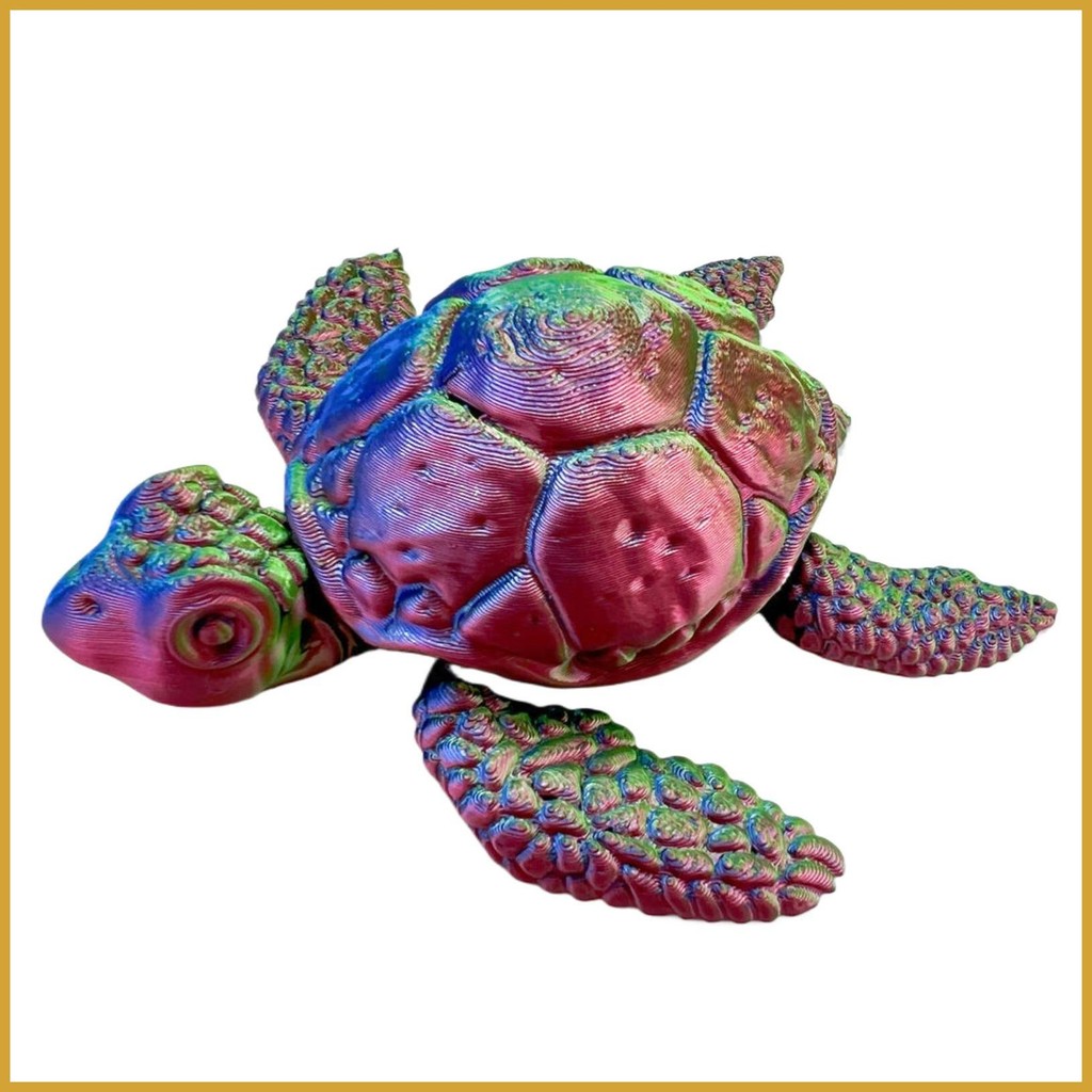 Turtle Decor for Home Realistic 3D Printed Articulated Turtle Fidget ...