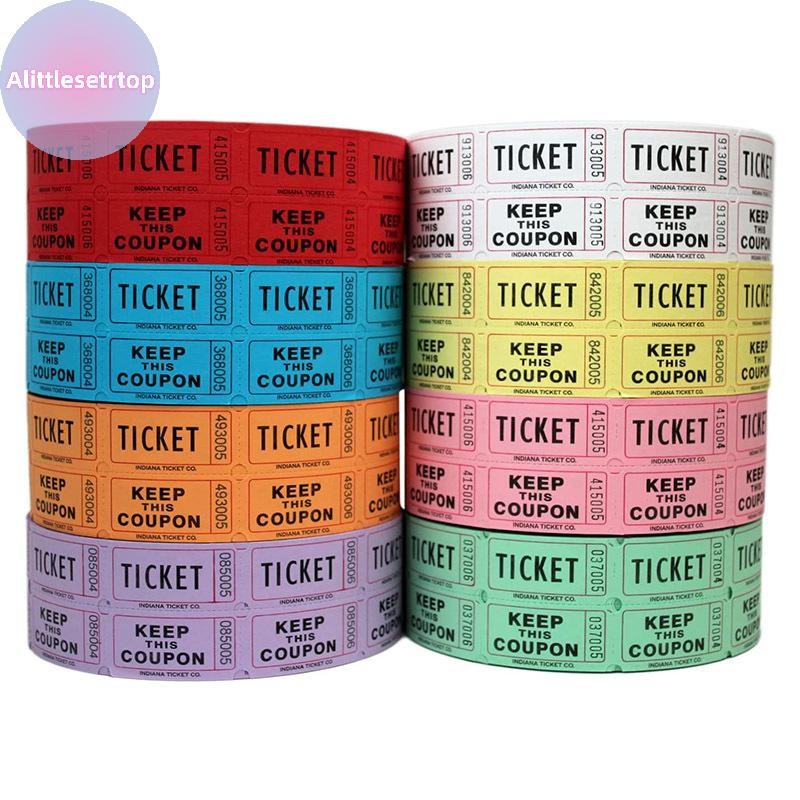 Alittlesetrtop 1000Pcs Colorful Tearable Raffle Tickets Double Rolls ...