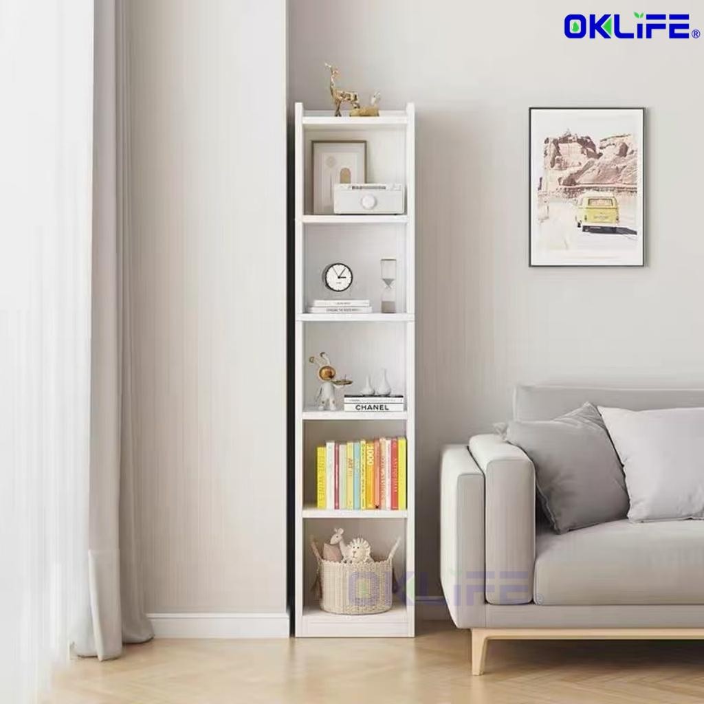 storage display cabinet floor bookshelf floor simple collection narrow seam small shelf Bookshelf Storage Rack view 3