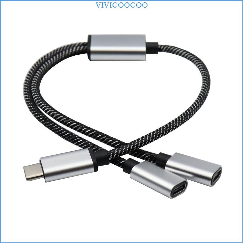 VIVI Replacement USB C Male to Double USB C Female Splitter Extension ...