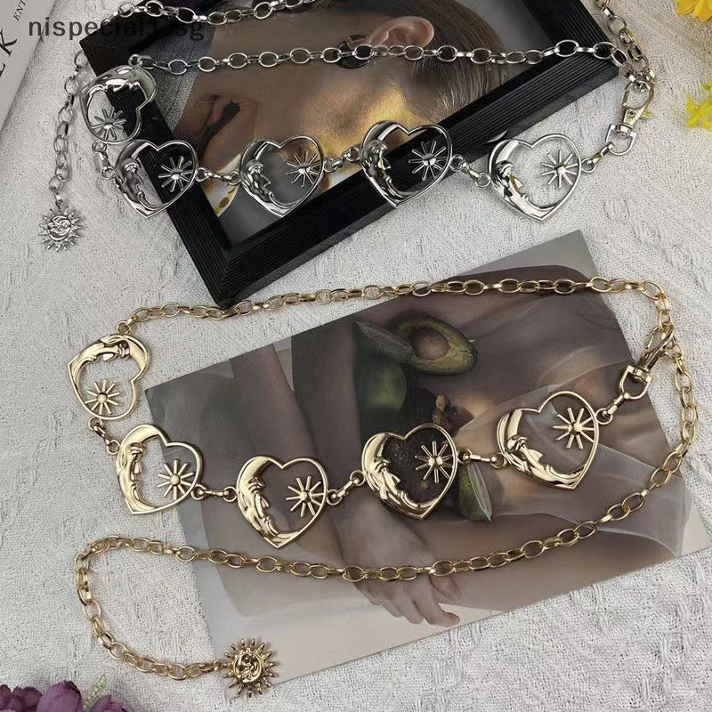 nispecial1 Harajuku Punk Moon Metal Belts Women Vintage Punk Gothic Moon Sun High Waist Chain Belts Pendant Belts Female SG Shopee Singapore
