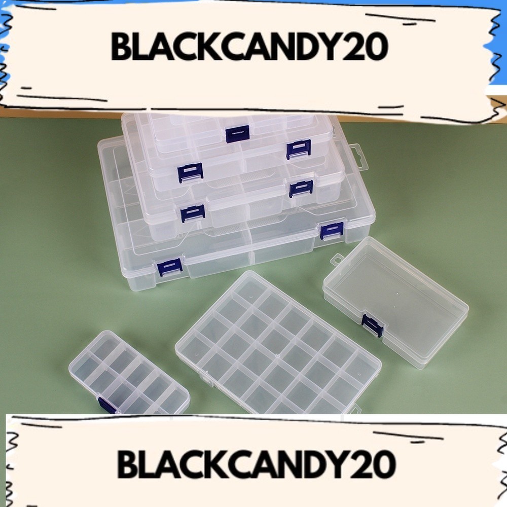 Transparent plastic 24 grid jewellery storage box electronic components ...