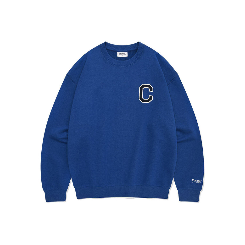 スウェット・トレーナー COVERNAT C Logo Man to Man Dark Navy Covernat C Logo Half Zip-Up Sweatshirt – Dot & Line Store