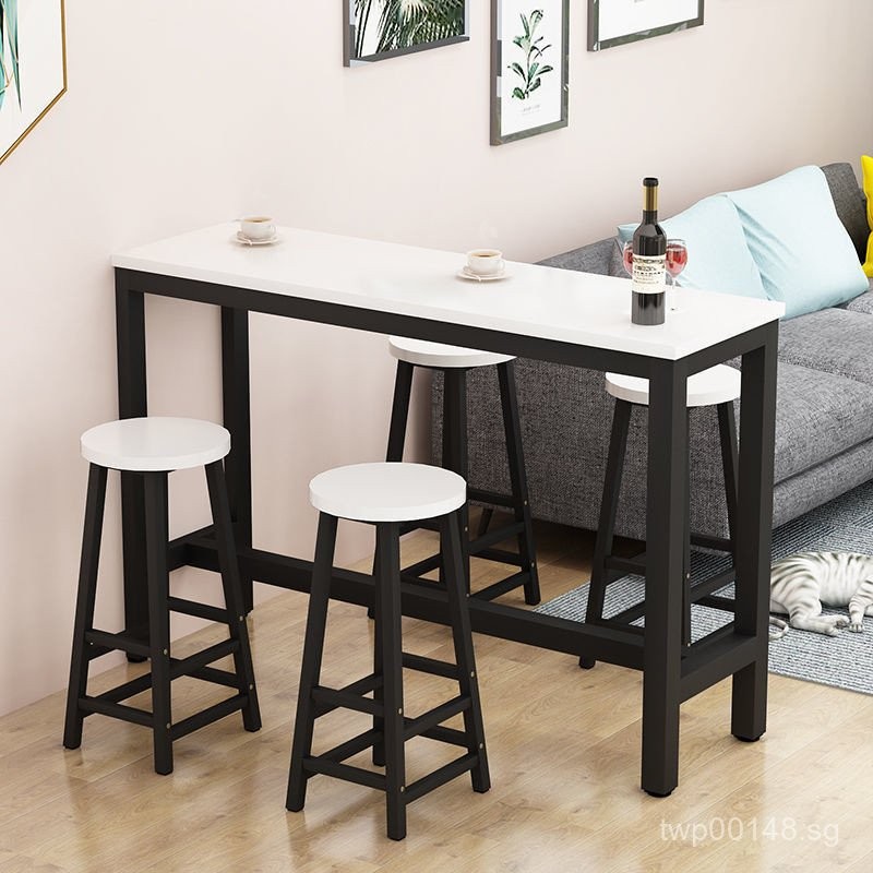 Wall Bar Table Milk Tea Shop High Foot Table Chair Household Simple Modern Small Bar Long Table Long Table Business