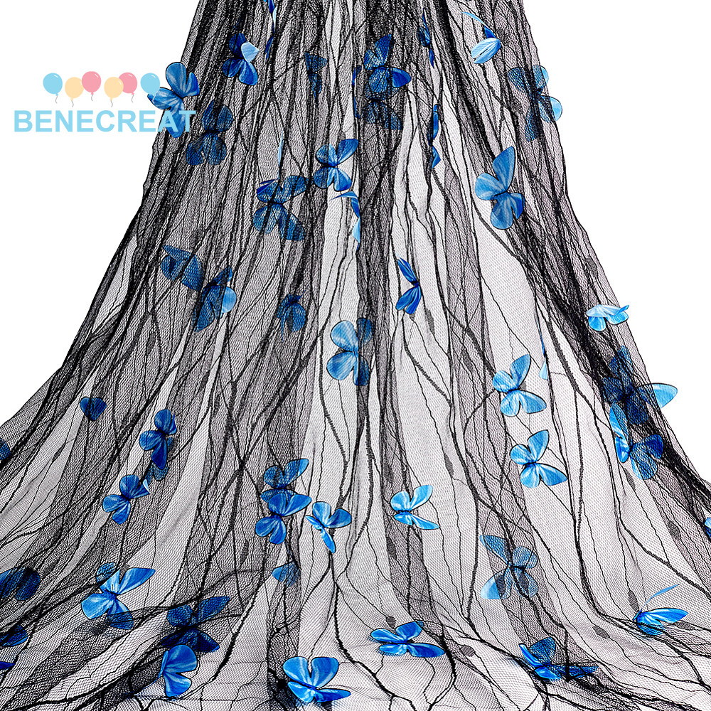 BENECREAT 1pc 2 Yards 3D Vivid Butterfly Lace Fabric Butterfly Floral