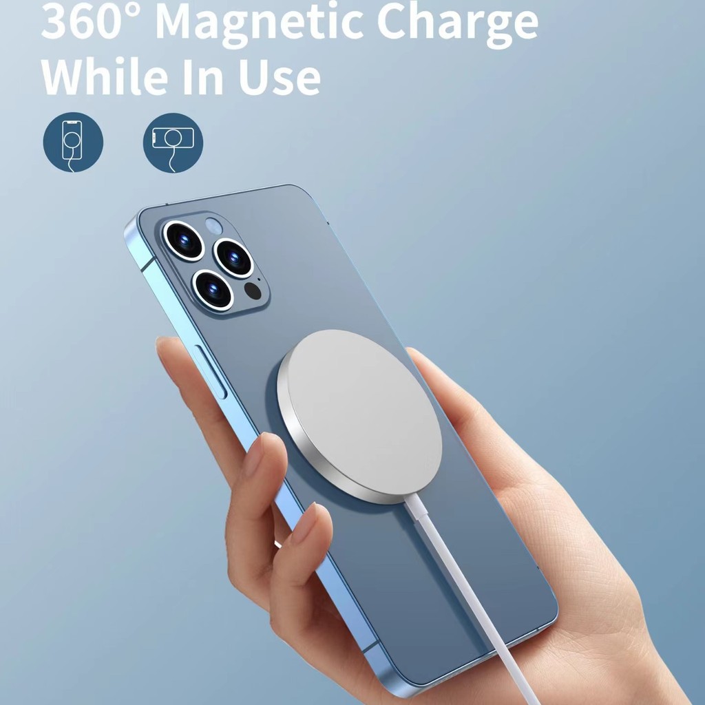 TOZO W6 Magnetic Wireless Charger - 15W Fast Charging Station With USB-C Cable, Universal For IPhone