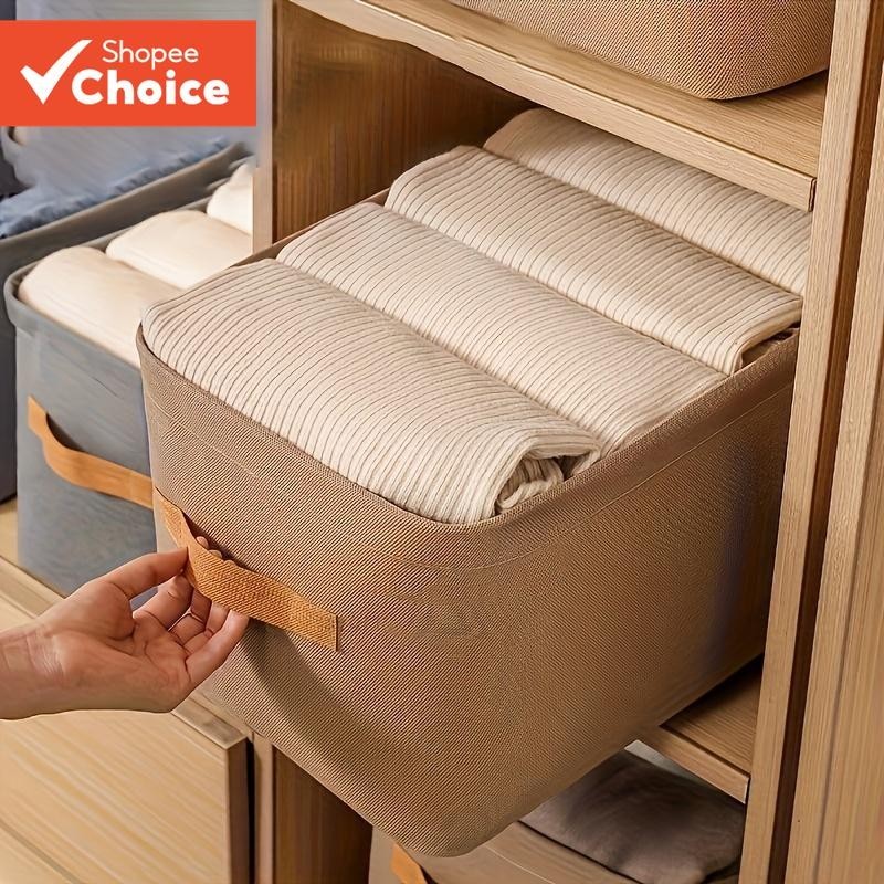 Foldable Fabric Storage Bin with Steel Ring - Dustproof Non-Woven ...