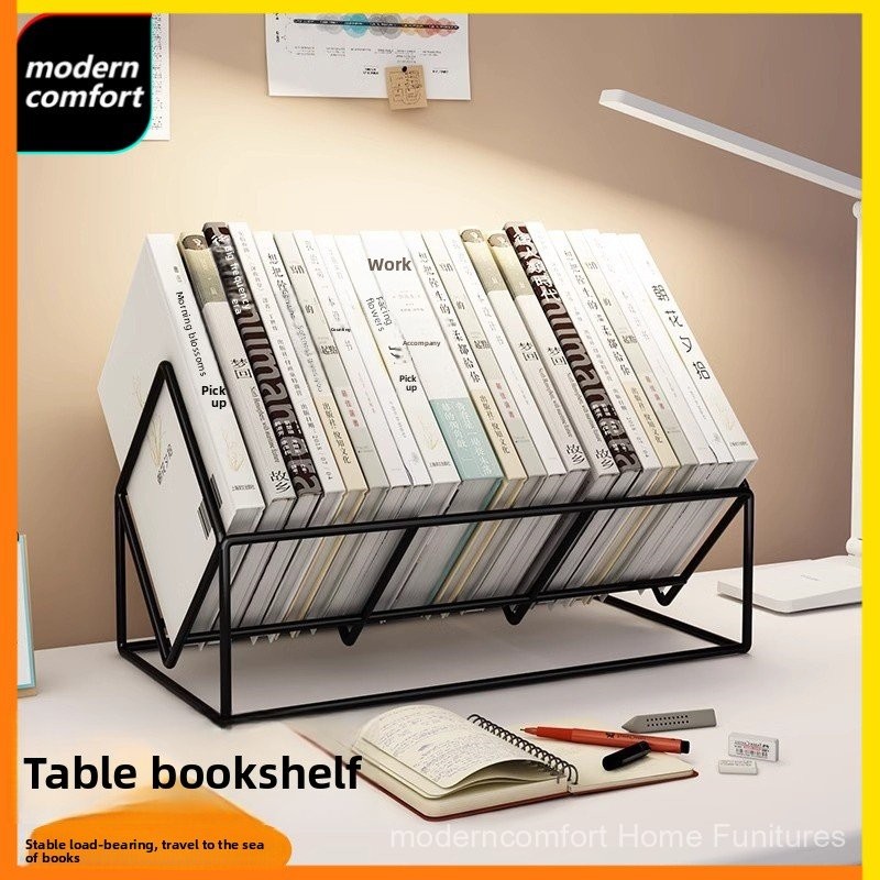 Desktop Small Bookshelf Standing Rack Bay Window Table Bedside Storage ...