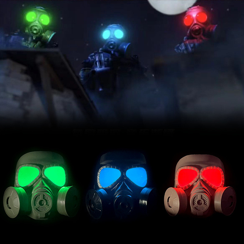Luminous Mask Airsoft CS Cosplay Clothing Protection Full Face LED Gas ...