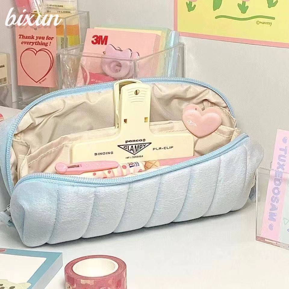 Cloud Bread Soft Pen Bag Large Capacity Plush Pencil Case Ins Simple