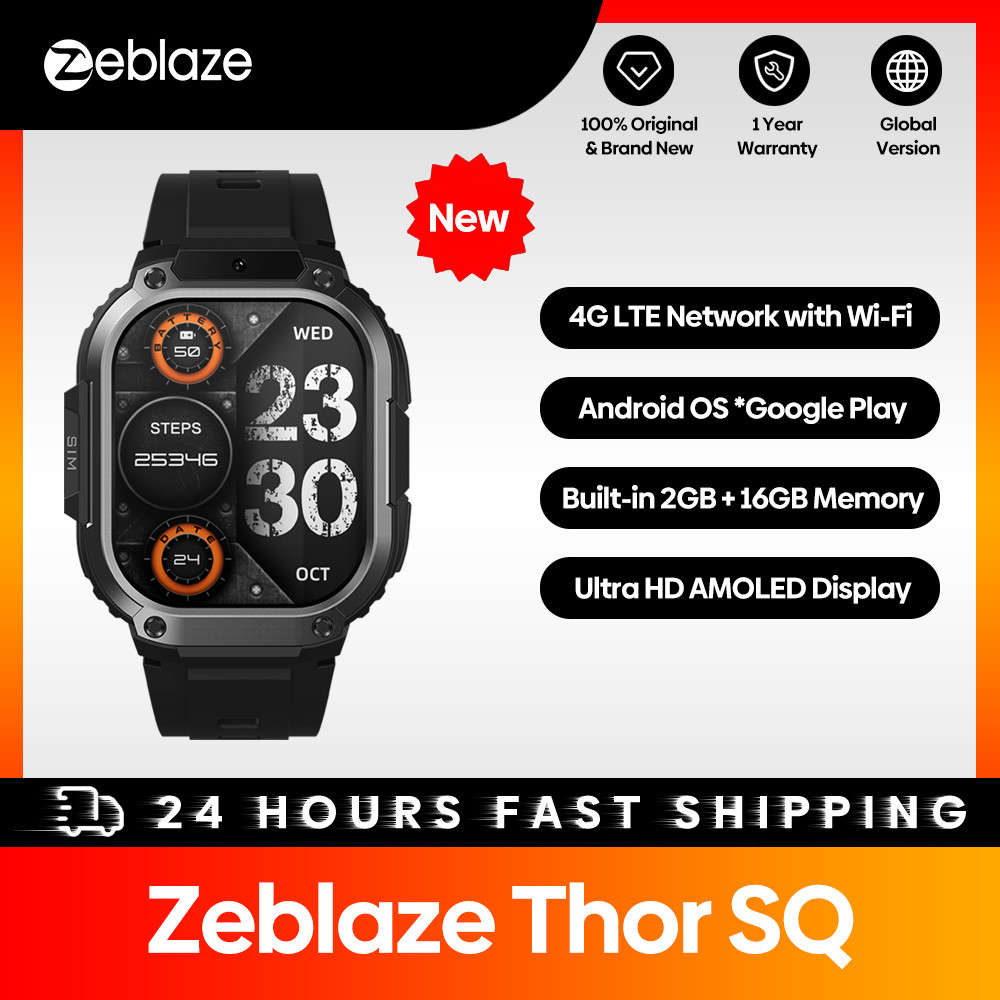 New Zeblaze Thor SQ 4G Android Smart Watch 2.13 AMOLED Screen Google Play 2GB 16GB Front Camera Google Maps Smartwatch for Men