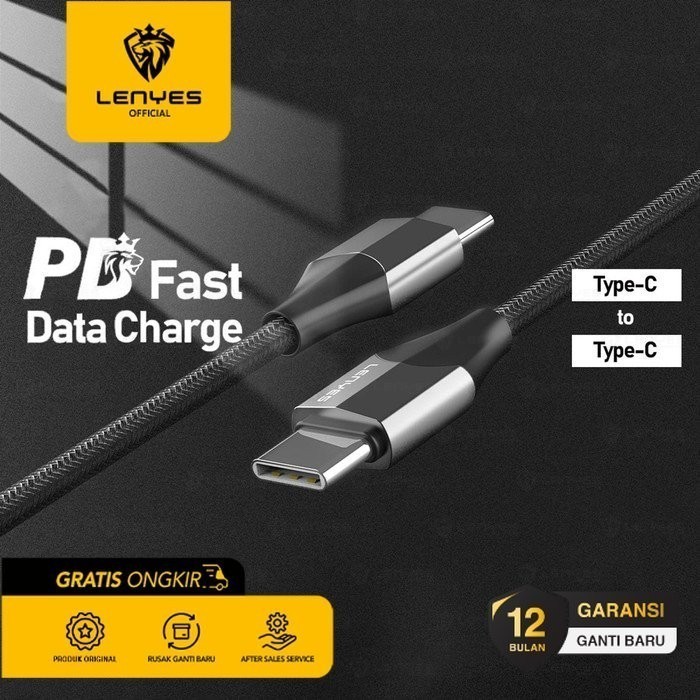 LENYES LC919 Fast Charging PD 20W Type C to Type C Kabel Data Charger Nylon