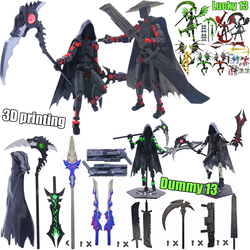 Cloak Death vs Swordsman 3D Printing Lucky 13 Action Figure Dummy