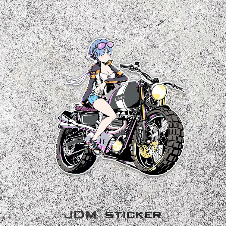 Cartoon Cartoon Locomotive Rem Electric Motorcycle Car Sticker Window ...