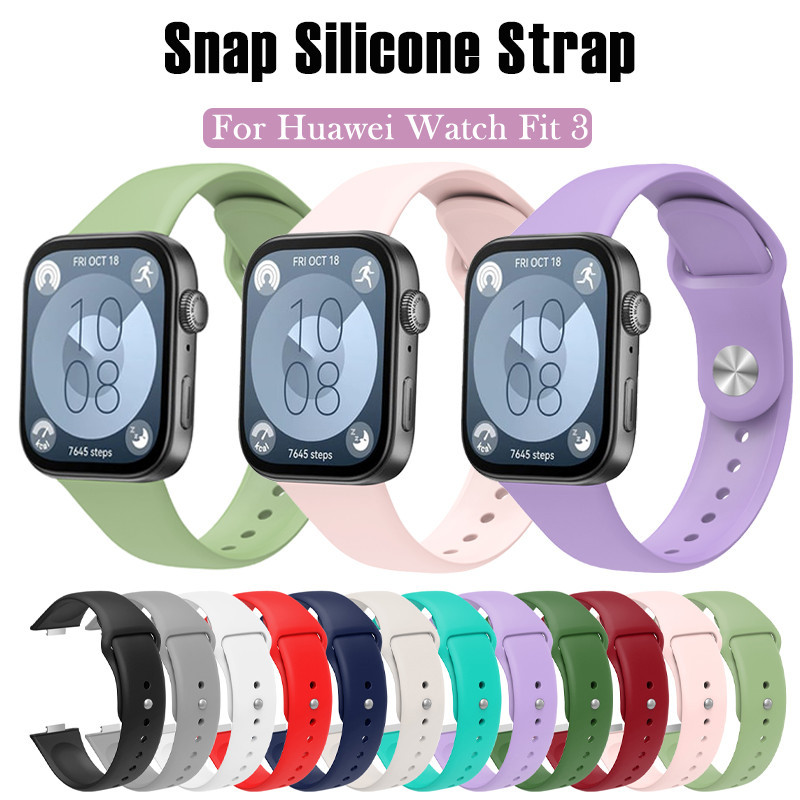 Snap Silicone Strap For Huawei Watch Fit 4 4Pro 3 Strap Reverse buckle ...