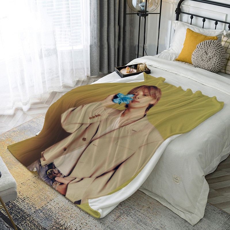 BTS Jimin Flannel Blanket One Side Printing Flannel Blanket Air