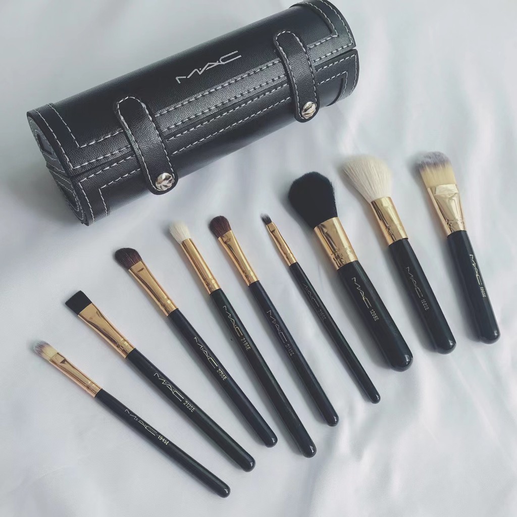 Mac makeup brush cover brush cylinder 9 wool brushes complete set