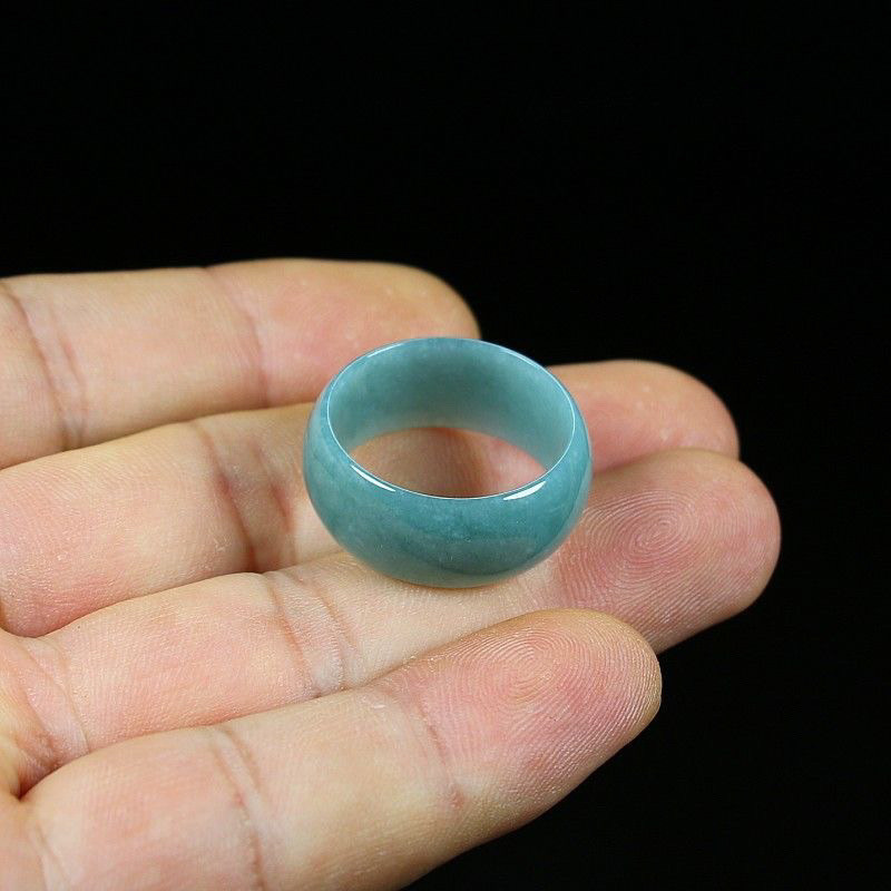 Natural Emerald Jade Wide Ring Ring Simple Bracelet Thumb Ring