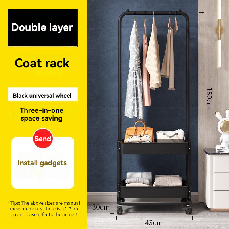 Simple Coat Rack Heavy Duty Vertical Clothes Hanger Home Movable Wheeled Clothes Rack Shopee Singapore