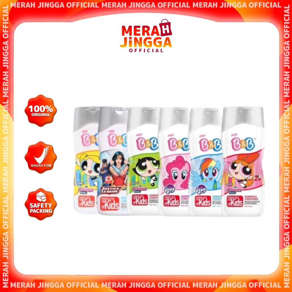 BnB Kids Shampoo Conditioner 200 ml / B&B Shampoo & Conditioner 200ML /Merah Jingga Official