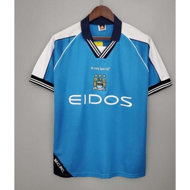 97 98 Man City Away Retro Soccer Jersey MCFC Football Vintage Shirt Classic Kit Shopee Singapore