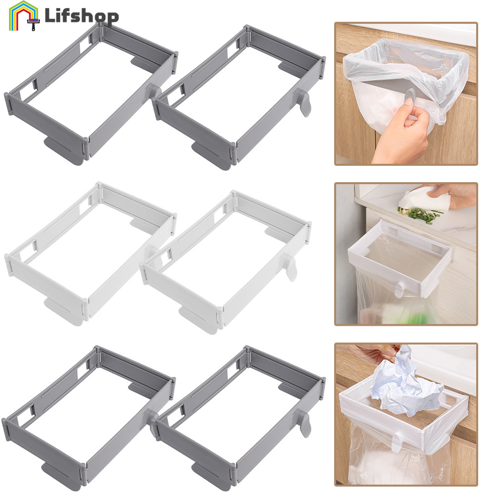 Bathroom Towel Hanging Rack - Cabinet Wall Mounted Trash Pouch Shelf ...